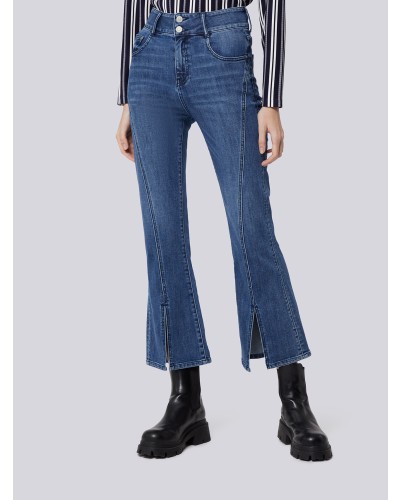 Women Split Hem Straight Flare Jeans