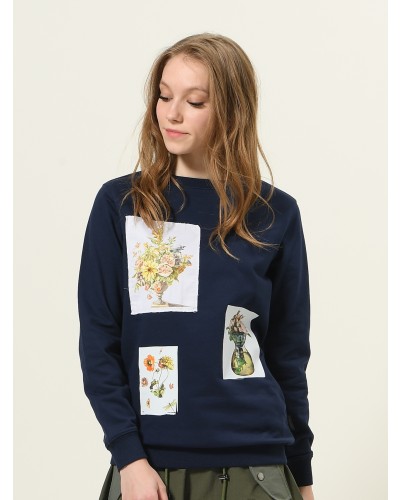 Women's Vase Graphic Patchwork Sweatshirt