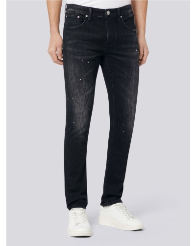 Men's Slim Taper V57 Orta Dark Tone Wash Black Denim Jeans